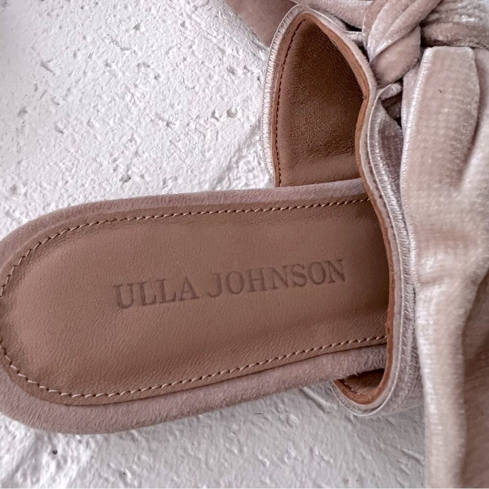 Ulla Johnson Lou Velvet/Suede Bow Slides Mules in Dust Pink Size IT 36 US 6 - Picture 7 of 9